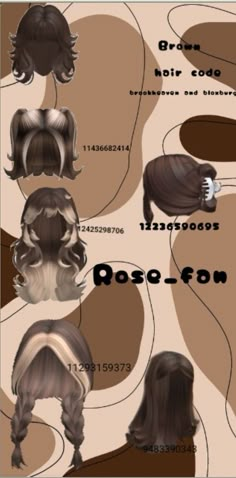 different types of hair are shown in this graphic style, including long and short hair