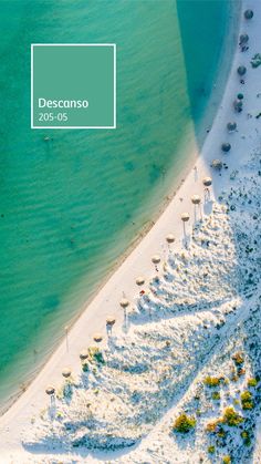 an aerial view of the beach and ocean in descansso, italy with text overlay