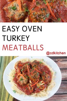 easy oven turkey meatballs with tomato sauce and parmesan cheese on the side