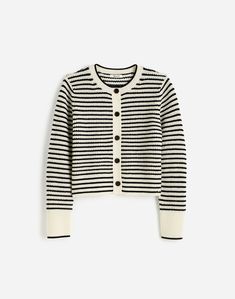 Waffle-Knit Wool Cardigan in Stripe | Madewell Preppy Cardigan, Madewell Cardigan, Novelty Sweater, Winter Wishlist, Wool Cardigan, Waffle Knit, Madewell, Waffles, Sweaters & Cardigans