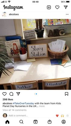 the instagram page is displayed with several books and other items on top of it