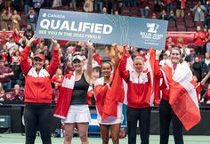 the canadian women's tennis team is celebrating their win