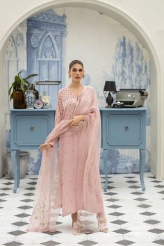 Meet our eye-catching Pale Pink pure crepe silk long shirt all hand worked with a spray of florets made with pearls, beads and sequins, a unique piece that stands out. It's versatile, comfy, and crafted with care. Perfect for making a bold yet elegant statement on any occasion. You can pair with matching pure organza d Spring Elegant Dupatta With Mirror Work, Elegant Summer Embellished Dupatta, Elegant Embellished Summer Dupatta, Elegant Georgette Kurta With Sequins, Astoria Ny, Misty Rose, Organza Dupatta, Saree Dress, Silk Pants