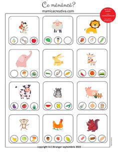 an animal matching game for children to learn