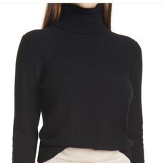 Brand New With Tags - Size Medium. When The Temperatures Drop, Pamper Yourself In Plush Cashmere With This Cozy And Classic Turtleneck Sweater That's A Timeless Addition To Your Knitwear Pile. 24 1/2" Length (Size Medium) Turtleneck Long Sleeves 100% Cashmere Dry Clean Imported Elegant Black Wool Top, Black Cashmere Sweater For Formal Occasions, Formal Wool Sweater, Elegant Wool Tops For Winter, Elegant Cashmere Turtleneck Top, Elegant Merino Wool Tops For Work, Elegant Merino Wool Tops For Winter, Elegant Turtleneck Sweater For Work, Pink Turtleneck Sweater