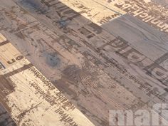 an airplane wing with the words written on it