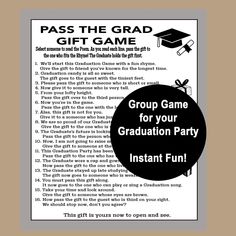 a graduation party pass the grad gift game