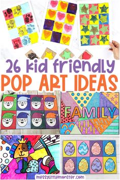 the 25 kid friendly pop art ideas that are great for kids to make and sell