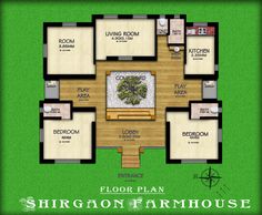 the floor plan for a house with four rooms