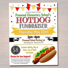 a poster for a hot dog fundraiser event