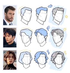 an image of various hairs styles and haircuts for the character's face