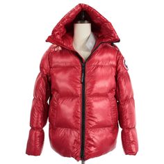 * Sleeve (Shoulder Seam To End Of Sleeve) : 27.75 * Length (Bottom Of Collar): 28.25 * Shoulder (Point To Point): 19.75 * Pit To Pit: ~26 * Waist (Flat Across): ~26 Red Padded Collar Outerwear For Outdoor, Red Outdoor Outerwear With Padded Collar, Red Outerwear With Padded Collar For Outdoor, Casual Red Down Outerwear, Red Down Puffer Outerwear, Red Padded Collar Outerwear For Cold Weather, Red Outerwear With Padded Collar For Cold Weather, Red Down Puffer Jacket For Winter, Red Hooded Down Outerwear