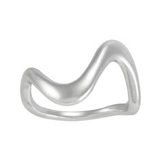 Silpada 'Total Waves' Sterling Silver Ring | Silpada Modern Twist Curved Ring With Polished Finish, Modern Twist Curved Rings With Polished Finish, Modern Curved Rings With Polished Finish, Modern Adjustable Dome Ring With Open Band, Adjustable Wavy Rings With A Modern Twist, Adjustable Wavy Promise Rings, Modern Wavy Rings With Polished Finish, Minimalist Stackable Wavy Rings, Minimalist Sterling Silver Wavy Ring