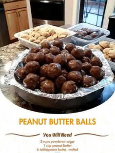 the peanut butter balls are ready to be eaten