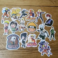 various stickers are shown on a wooden surface with the text, poshmark $ 12