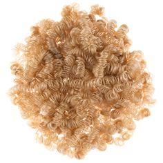 some curly blonde hair on a white background