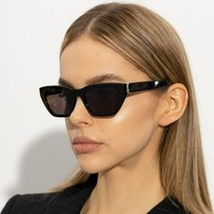 Saint Laurent Slm127/F 001 Brand New Sunglasses Black Cat Eye Women Same/Next Day Shipping! Brand New And 100% Authentic! Made In Italy. Brand: Saint Laurent Model: Slm127/F Color Code: 001 Gender: Women Frame Colour: Black Frame Shape: Cat Eye Frame Style: Full Rim Frame Material: Recycled Acetate Lens Color: Black Lens Material: Bio Nylon Size: 53x20x145 100% Uv Protection Full Retail Saint Laurent Set Includes: 1. Glasses 2. Case 3. Cleaning Cloth 4. Paperwork Green Cat Eye, Black Cat Eye, Green Cat, Saint Laurent Sunglasses, Green Lens, Sunglasses Women Oversized, New Sunglasses, Black Cat Eyes, Sunglasses Brand