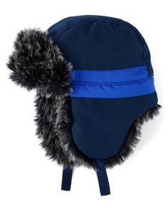 FABRICATION: 100% polyester ripstop body, 100% polyester microfleece lining, 100% polyester faux fur trim, imported CLOSURE: Hook-and-loop chin strap FEATURES: Water-resistant outer shell, lining side-brushed for softness & anti-pilling, ear flaps, allover colorblock. Toddler Boys Colorblock Trapper Hat | The Children's Place Toddler Boys Colorblock Trapper Hat | Size XS(6-12 M) | Blue | 100% Polyester Microfleece Trapper Hat, Kids Beanies, Trapper Hats, Pink Summer, Childrens Place, Hat Sizes, Fur Trim, Toddler Boys, Water Repellent