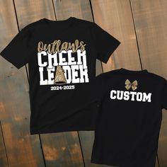 Custom Glitter Cheerleader Shirt *This custom shirt is handmade with professional vinyl. *Our shirts are unisex and are true to size! *In the photo's you will be able to see the custom options in regards to color that you may choose from. *We use 100% cotton shirts. The glitter material does not wash off and will last through multiple washes.  *If your shirt color is out of stock we will contact you as soon as possible to see if you would like to change shirt colors. By purchasing from us you agree to the following statements: *Due to the custom nature of this item we do not accept exchanges or refunds. *We are also not responsible for lost packages. Please contact your local post office for lost package information. Cute Cheer Shirts, Cheer Team Shirts, Cheerleading Shirts, Cheer Tshirts, Cheer Shirt, Cheer Mom Shirts, Pom Pom Girl, Cheer Shirts, Sister Tshirts