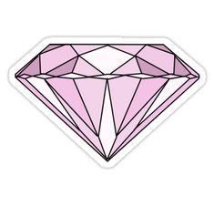 a pink diamond sticker on a white background