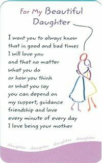 a card with an image of a mother holding her child's hand and the words for