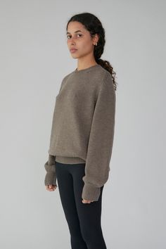 The Bodega Merino Sweater is a unisex, one-size-fits-most oversized crewneck sweater in soft, plush 7GG Italian merino wool. Perfect layering piece. The Bodega Merino Sweater is machine knit in New York City. Fit notes – The Bodega Merino Sweater is available in one size only and fits similar to a mens size large. Pit-to-Pit Length Down Center Front One Size 23 in. 26 in. 100% Merino WoolYarn Origin: Italy 100% Merino WoolYarn Origin: Italy LEAVE BLANK IF NO CARE SECTION If you have any question Machine Knit, Merino Sweater, Oversized Crewneck, Merino Wool Yarn, Charcoal Color, Machine Knitting, Crewneck Sweater, Wool Yarn, Layering Pieces