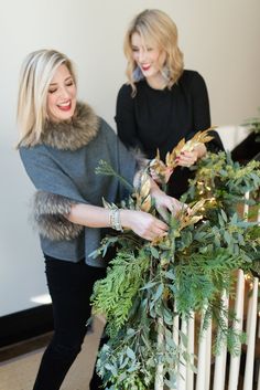 Staircase Post, Affordable Apartment Decor, J Cathell, Christmas Staircase, Vanity Makeover, Farmhouse Side Table, Staircase Decor, Summer Patio, Faux Greenery