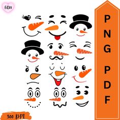 an orange and black sign with faces on it that says png dfd