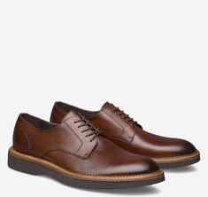 Classic Brown Lace-up Shoes With Suede Lining, Lace-up Leather Shoes With Suede Lining For Work, Brown Leather Derby With Stitched Sole, Formal Lace-up Oxfords With Suede Lining, Brown Business Oxfords With Suede Lining, Brown Stitched Sole Lace-up Shoes For Business Casual, Formal Leather Lace-up Shoes With Suede Lining, Brown Lace-up Shoes With Stitched Sole For Business Casual, Formal Lace-up Leather Shoes With Suede Lining