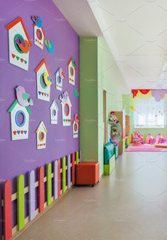 Kindergarten, Hall. Children's Play Area, Daycare Rooms, Daycare Decor, Daycare Design, Preschool Decor, Kindergarten Classroom Decor, Kindergarten Design, Home Daycare, Playroom Organization