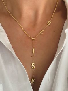 Mom Necklace Personalized, Layering Jewelry, Trendy Necklace, Necklace Initial, Earring Sets, Gold Name Necklace, Y Necklace, Necklace Layering, Jewelry Personalized