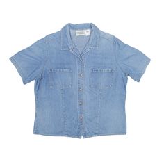 SUSAN BRISTOL Denim Shirt Blue Short Sleeve Womens UK 12 Classic Light Wash Denim Top For Summer, Classic Medium Wash Denim Top For Summer, Classic Summer Medium Wash Denim Top, Vintage Collared Denim Top In Medium Wash, Medium Wash Collared Denim Shirt, Light Wash Denim Collared Shirt, Collared Medium Wash Denim Shirt, Medium Wash Denim Collared Shirt, Vintage Collared Medium Wash Denim Top