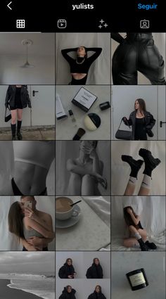 a collage of photos showing different women in black outfits and stockings, with the caption'vulists'above them