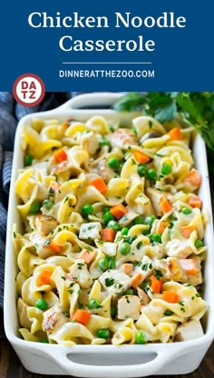 chicken noodle casserole with peas and carrots