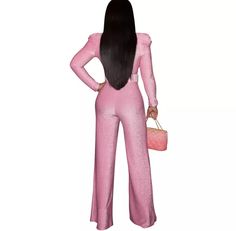 Queen B Elegant Fashion Jumpsuit with the Puffy Long Sleeve V Neck With Belt. This will have all heads turning for sure! Sexy Wide Leg Pants! This will give you all the grown and sexy you deserve! This will definitely give you lots of compliments! Jumpsuit Belt, Sparkly Jumpsuit, Loose Romper, Pants Jumpsuit, Belted Jumpsuit, Belt Jumpsuit, Belted Pants, Queen B, Jumpsuit Fashion