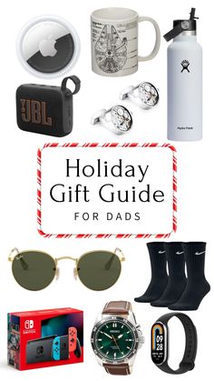 the holiday gift guide for dads includes gifts, watches and other personal care items