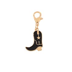 Cowboy Boots Trucker Hat Charm * Crafted From Enamel * Made With Metal Gold Key, Cowboy Boot, Key Card Holder, Jewelry Gold, Card Holders, Gold Black, Cowboy Boots, Keychains, Trucker Hat