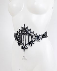 Silver Latex Gothic Cathedral Arch Window Underbust Belt With - Etsy Cathedral Inspired Fashion, Adjustable Gothic Corset Belt, Style Manifestation, Arch Window, Elizabeth Smith, Gothic Cathedral, The Gothic, Character Inspo, Arched Windows