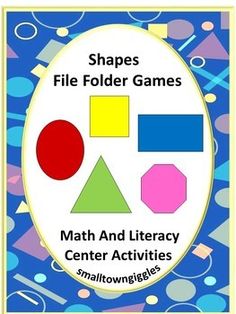 shapes file folder games math and literacy center activities