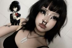 Ary1ku Instagram, Alternative Girl, Eyeliner Designs, Alt Makeup, Pretty Makeup Looks, Alt Girls, Cool Makeup Looks, Makeup Tut