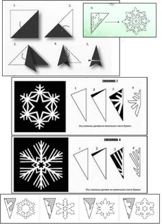 four different shapes are shown in black and white, one has snowflakes on it