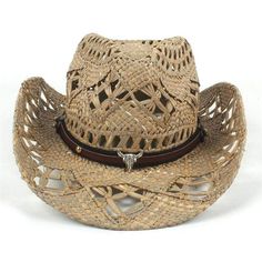 WickedAF 6 Handmade Cowboy Hat Outdoor Fedora Straw Hat One Size, Casual Flat Brim Straw Hat For Country Events, Casual Straw Hat With Flat Brim For Country Events, Adjustable Straw Bucket Hat For Outdoor, Adjustable Straw Bucket Hat For Outdoors, Trendy Straw Hat For Outdoor, Western Beige Hats For Outdoor, Trendy Outdoor Straw Hat, Trendy Fedora Hat For Outdoor