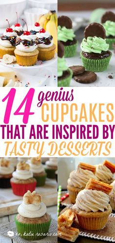 14 Genius Cupcakes That Are Inspired By Tasty Desserts | Who doesn't love a good cupcake? The best part about cupcakes is that you can make whatever flavor you would like! Cupcakes are really festive and infinitely adaptable. These cupcake flavors in this post go beyond your traditional flavors. All 14 recipes are inspired by delicious desserts that you didn't know you could make into a cupcake! Pinning for later! #cupcakerecipes #cupcakeflavorideas #cupcakeideas #xokatierosario Crazy Cupcakes, Baking List, Tasty Desserts, Cake Decorating For Beginners, Gourmet Cupcakes, Cake Decorating Classes, Cupcake Flavors