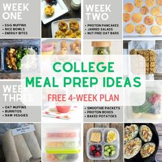 college meal prep ideas for the 4 week plan