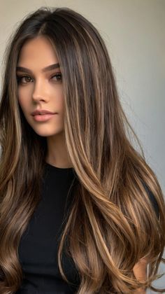 Brown Balayage Ideas That Will Make You Swoon! 🤩✨Brunette Brilliance: Get the Ultimate Hair Makeover🌟 Luscious Dark Brown Balayage Ideas to Dazzle Everyone! 💁‍♀️✨ So, get ready to Transform Your Look with the Latest Trend🔥 Dark Brown Balayage! 💇‍♀️✨ #BalayageGoals #HairTrendsetter #DarkBrownMagic #BalayageBeauties #DarkDelight #HairInspo #BrunetteBalayage #BalayageBeauty #DarkBrownDelight #SunKissedBrunette #BalayageHighlights #HairColorTrends #NaturalHairGoals #LowMaintenanceStyle #HairInspiration #StylishStrands Highlights Brunette Straight Hair, Back Hair With Highlights, Highlights Brown Hair Long, Color Hair Ideas For Long Hair, Brown Hair Looks Brunettes, Brown Hair Styles Long Hairstyles, Natural Balyage On Dark Brown Hair, Hair Highlighting Ideas, Best Color Hair For Brown Eyes