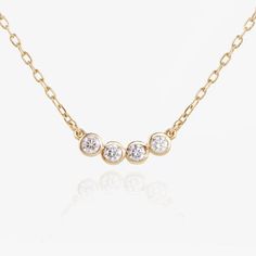 four diamond necklace by jamie park jewelry usa Modern Diamond Necklace, Everyday Diamond Necklace, Diamonds Necklace, Solitaire Necklace, Solid Gold Necklace, Diamond Solitaire Necklace, Alexandria Va, Necklace Diamond, Solitaire Necklaces