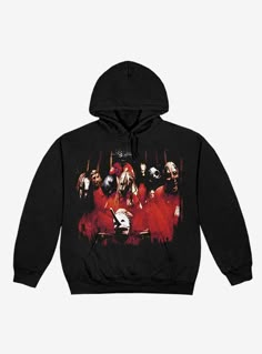 Show off your duality in this Slipknot hoodie! Featuring a group shot of the band members on the front  plus a trio of their "S" logo on the back with their band name. Comes with a drawstring hood and kangaroo pocket.100% cottonWash cold; dry lowImportedListed in men'sunisex sizes Band Merch Hoodie For Halloween Streetwear, Halloween Band Merch Hoodie For Streetwear, Alternative Winter Hoodie For Concerts, Alternative Style Winter Hoodie For Concerts, Black Band Merch Hoodie For Concerts, Band Merch Hoodie With Drawstring Hood For Halloween, Band Logo Sweatshirt For Winter, Band Merch Hoodie For Fall Fan Merchandise, Halloween Band Merch Hoodie With Drawstring Hood