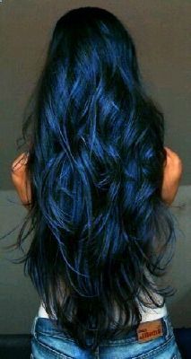 Navy Blue Hair, Blue Black Hair, Dark Blue Hair, Awesome Hair, Super Hair, Edgy Hair, Hair Shades, Hair Color Blue, Hair Colours