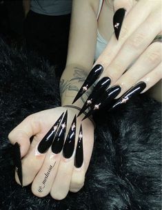 Nails Black Long. There are any references about Nails Black Long in here. you can look below. I hope this article about Nails Black Long can be useful for you. Please remember that this article is for reference purposes only. #nails #black #long Long Black Nails, Acrylic Nails Stiletto, Black Stiletto Nails, Natural Nail Art, Long Stiletto Nails, Black Acrylic Nails, Goth Nails, Stiletto Nails Designs