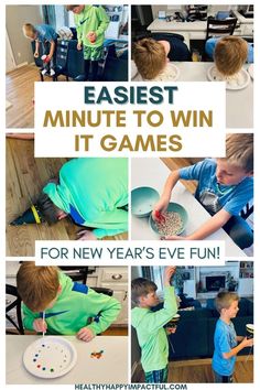 new years eve minute to win it games for kids and family; easy; best; hilarious; fun New Years Minute To Win It Games Kids, Kids Minute To Win It Games Birthday, New Year’s Eve Minute To Win It Games For Kids, Kids Activities For New Years Eve, Snowman Minute To Win It Games, Party Games For New Years Eve, New Years Eve Fun For Kids, New Years At Noon For Kids, New Years Party Games For Kids